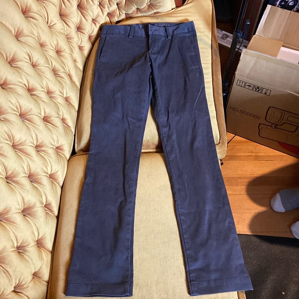 Gap slim straight leg mid rise gray pants